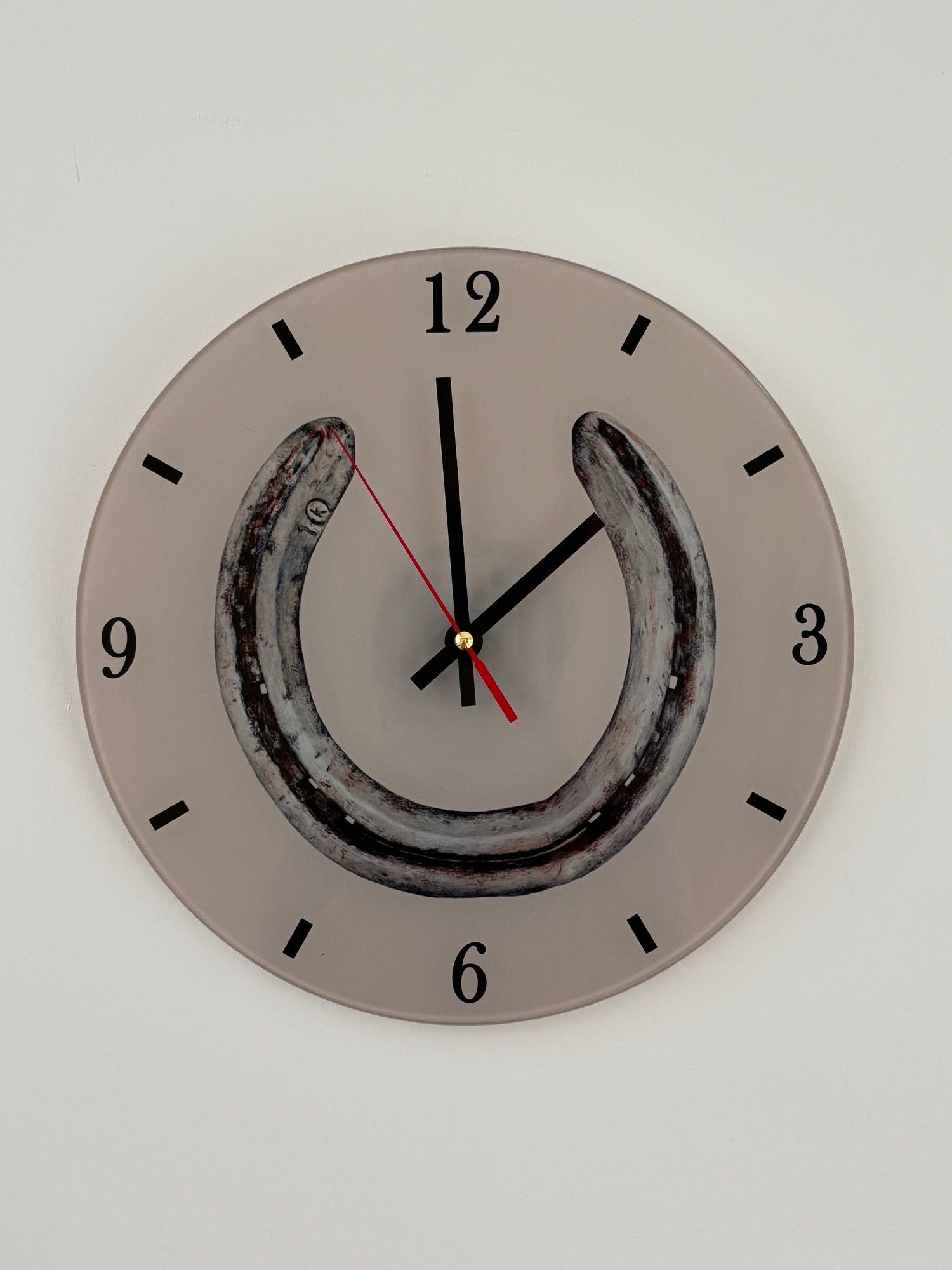 Horseshoe wall clock for horse lovers