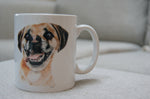 Dog Mug featuring hand-drawn dog artwork by Georgie Turner. Ideal coffee mug gift for dog lovers and country kitchenware collectors.
