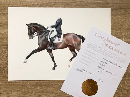 Dressage Horse Fine Art Print 'Best Foot Forward'