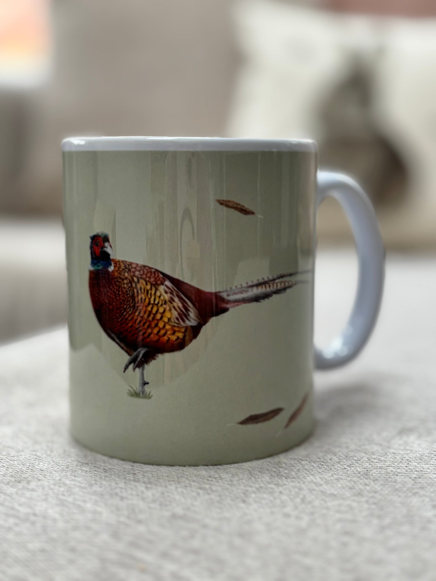Country-style Pheasant Mug with detailed pheasant illustration, perfect for rustic kitchens and coffee lovers who enjoy countryside themes.