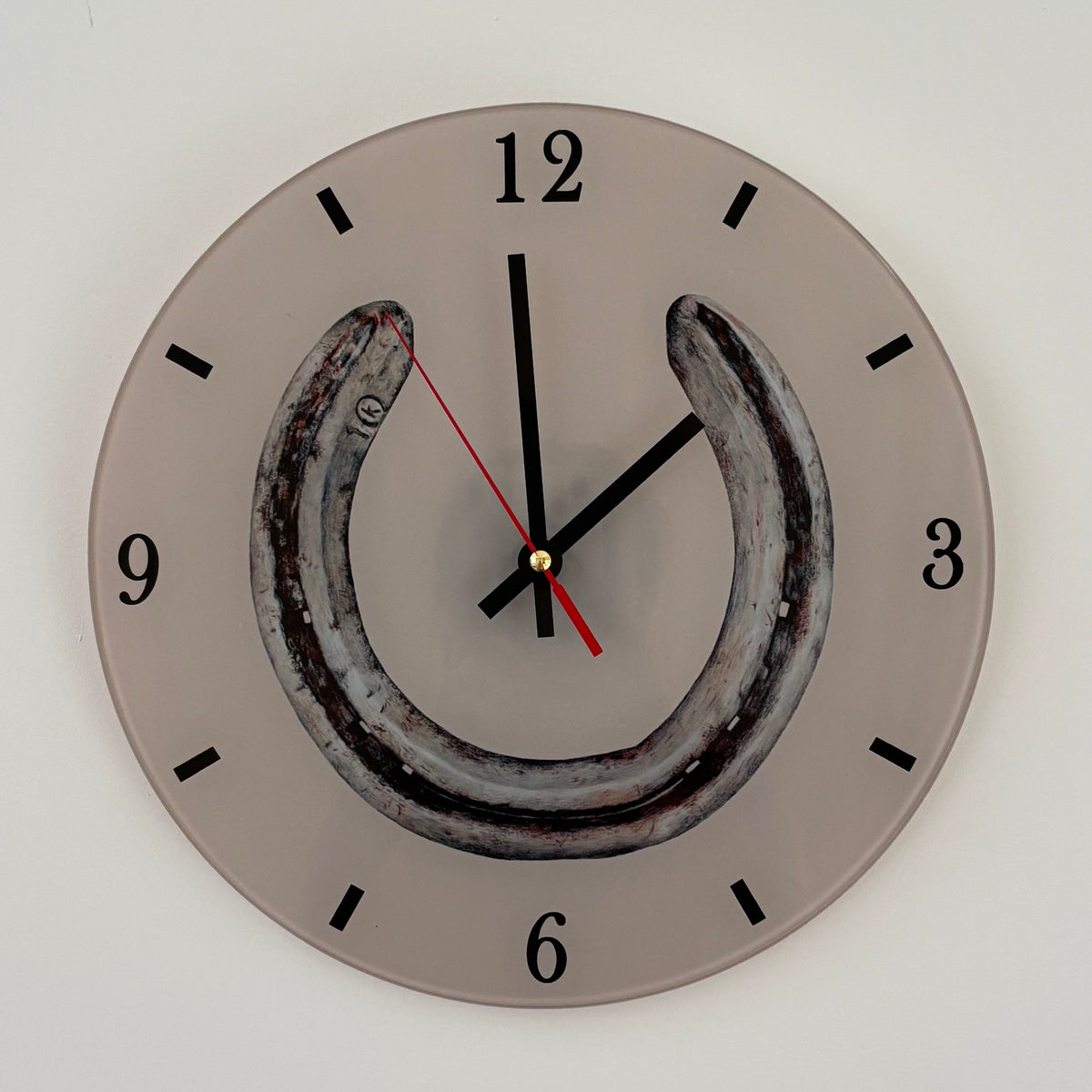 Horseshoe wall clock for horse lovers