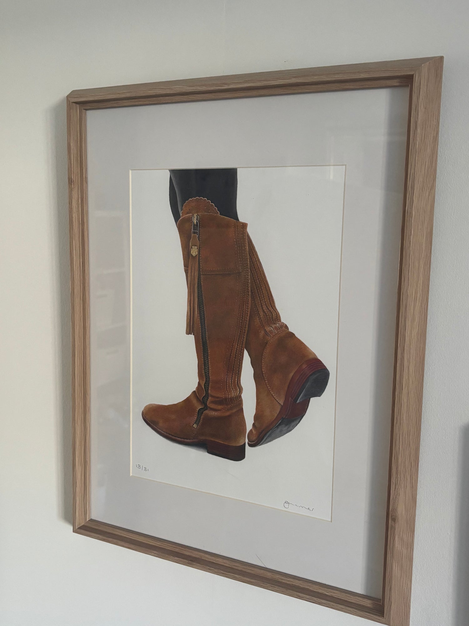 Fairfax Boot Embellished Framed Print