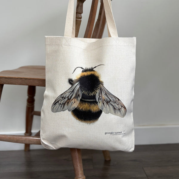 CafePress Cute Cartoon Bumble Bee Tote Bag - Natural Canvas Reusable Shopping Bag - View #4