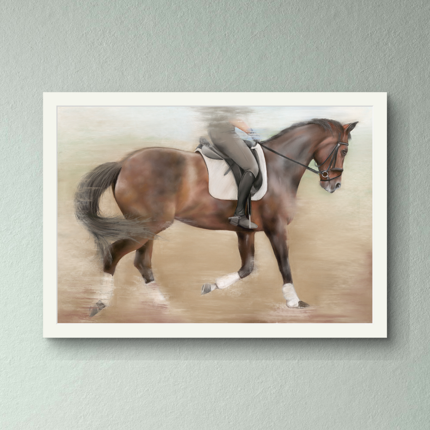 'The Art of Training' Dressage Horse Fine Art Print On Paper