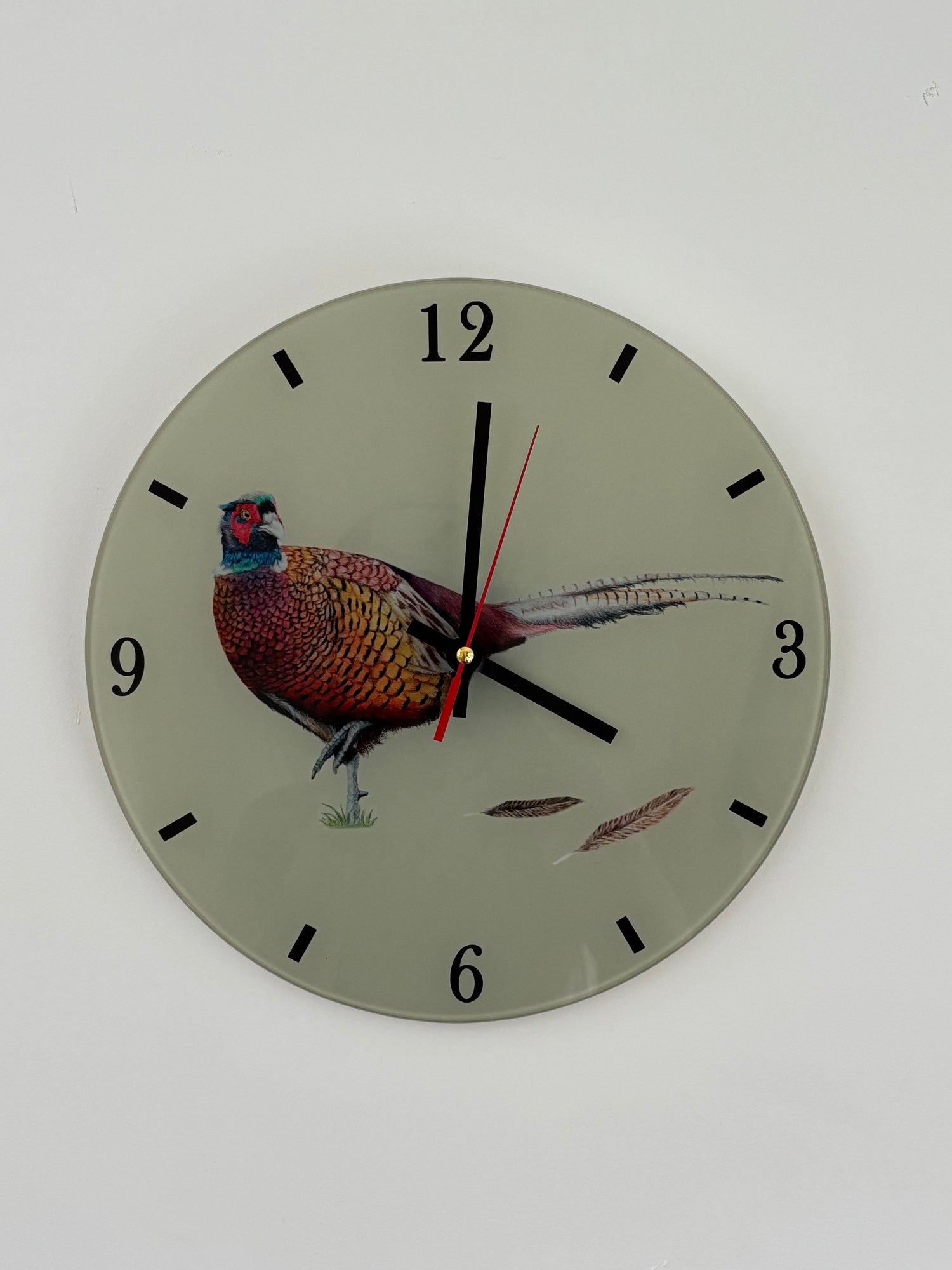 Pheasant Glass Clock
