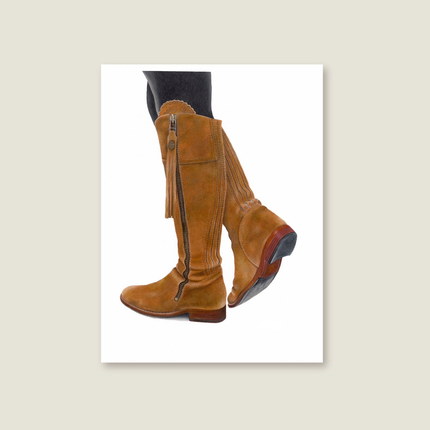 'Regina' Country Fashion Boot Print on Paper