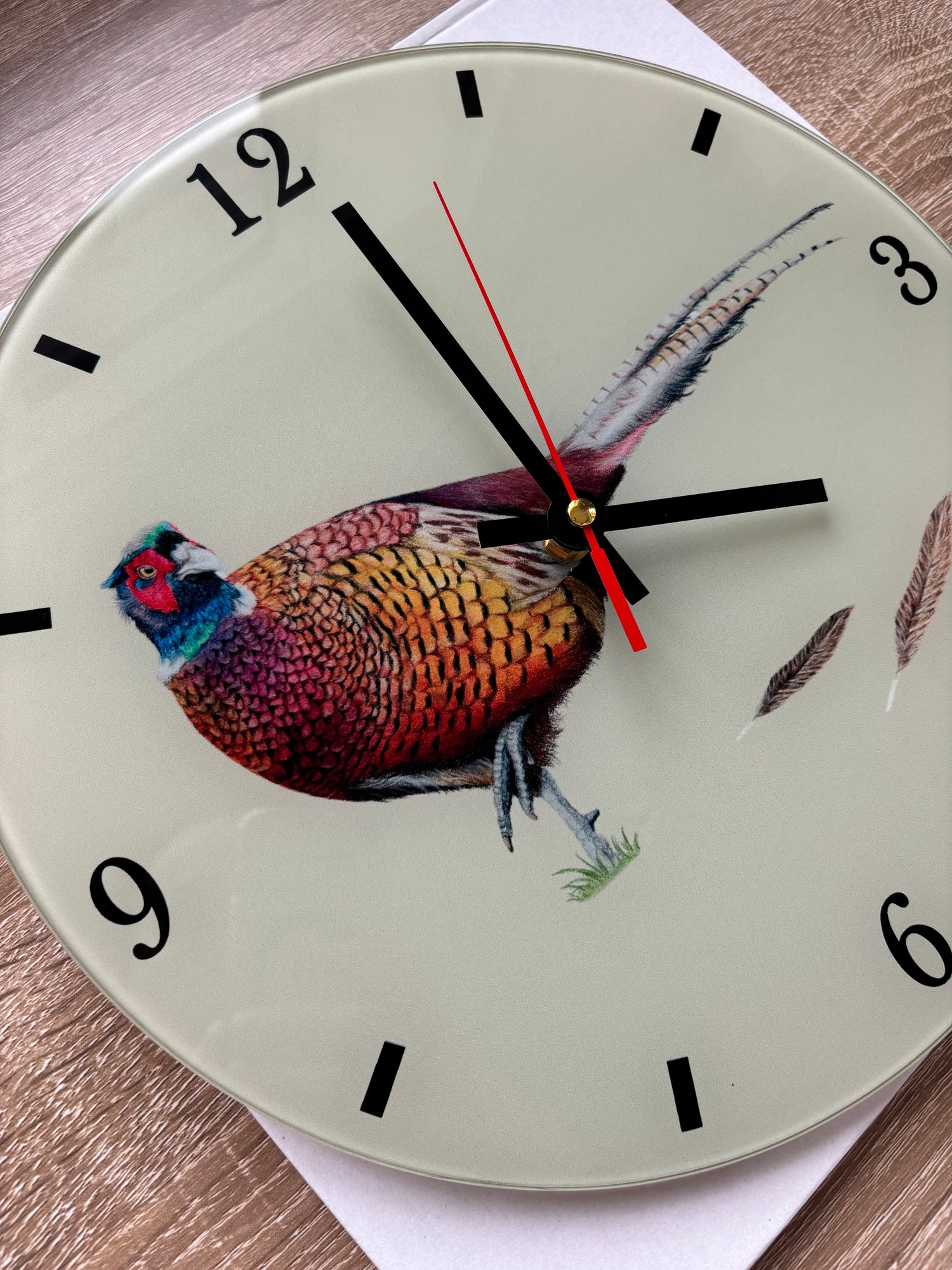 Pheasant Glass Clock