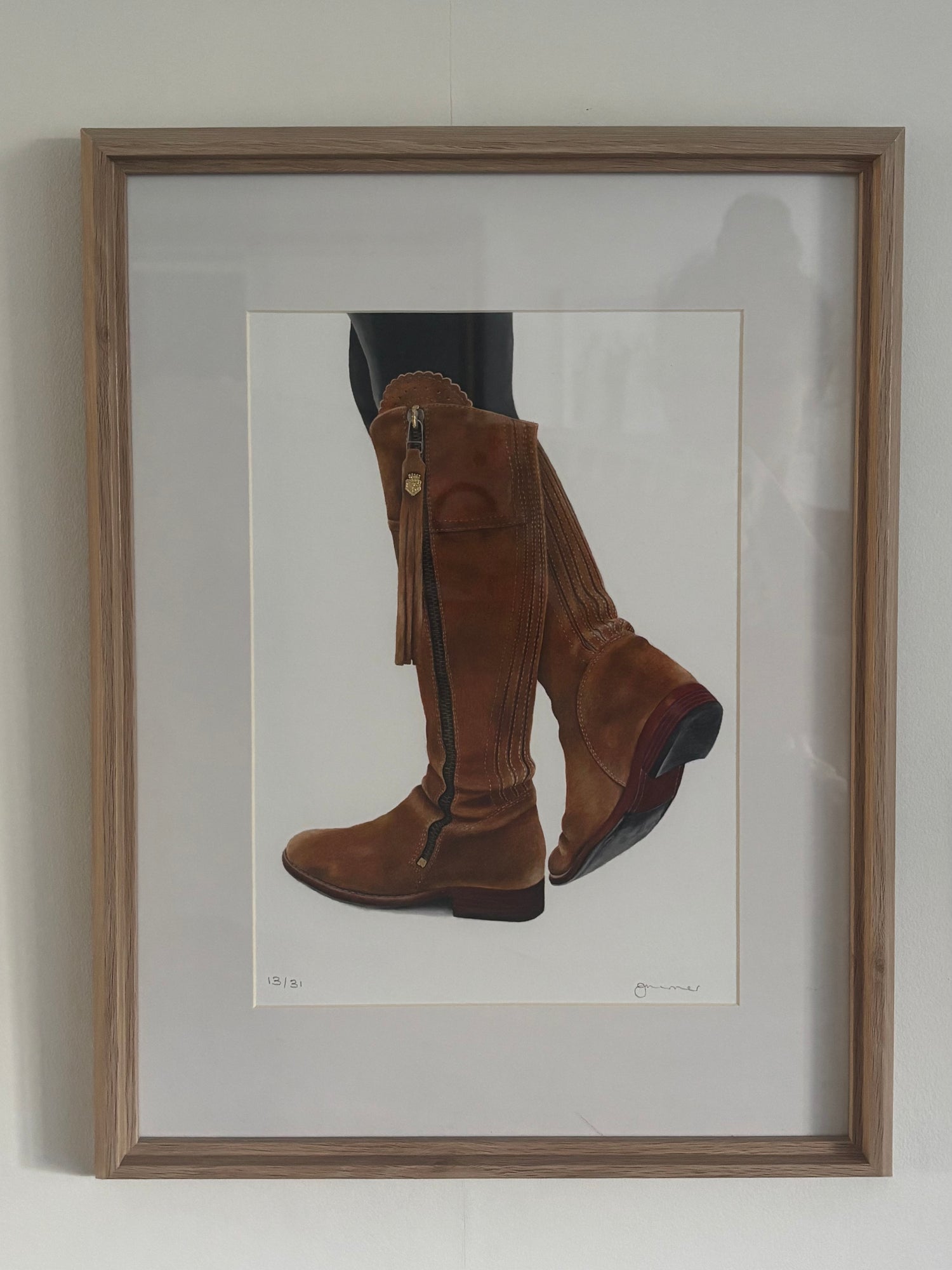 Fairfax Boot Embellished Framed Print