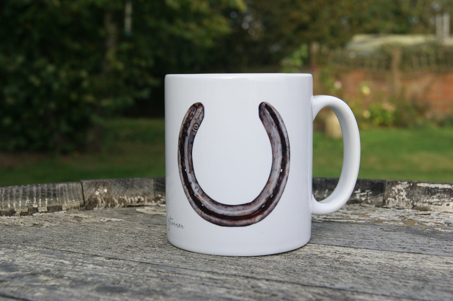 Horseshoe 'Lucky Side Up' Ceramic Mug