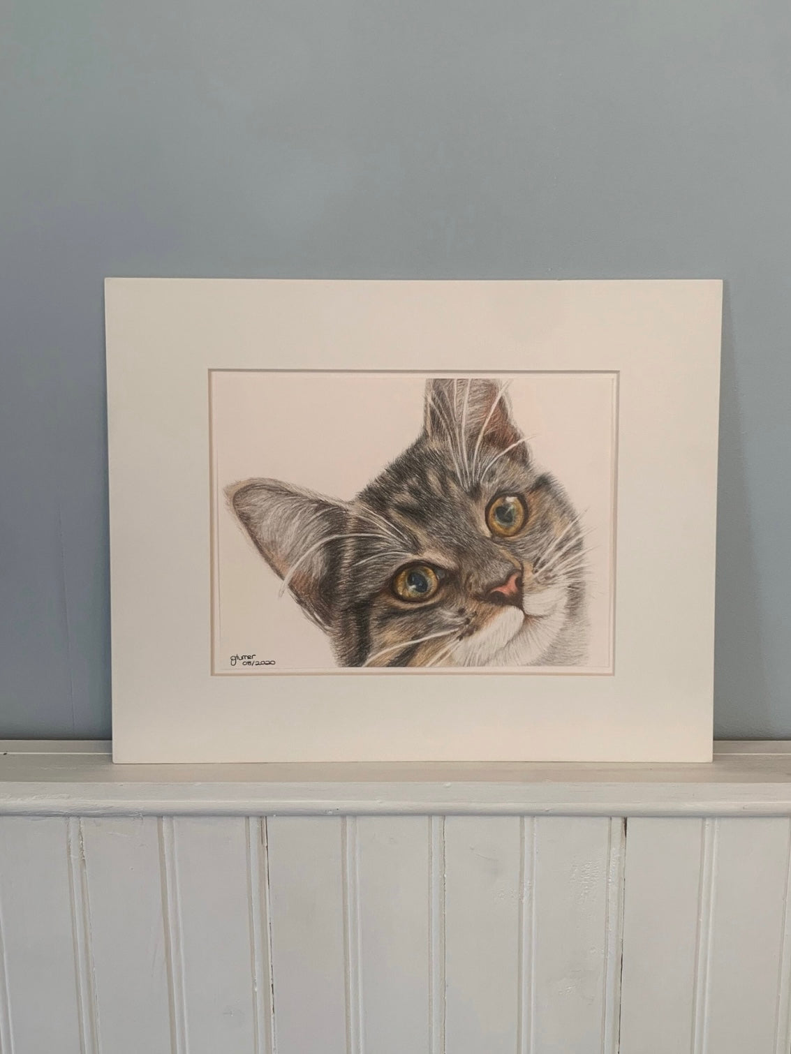 The Tabby Kitten Cat Original Drawing