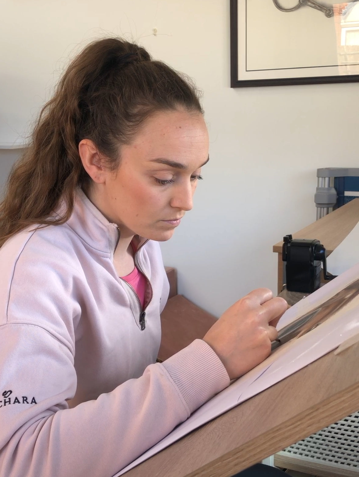 Georgie drawing a horse