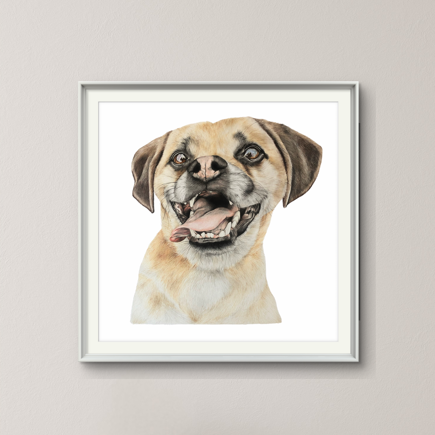 Happy Dog Original Framed Art