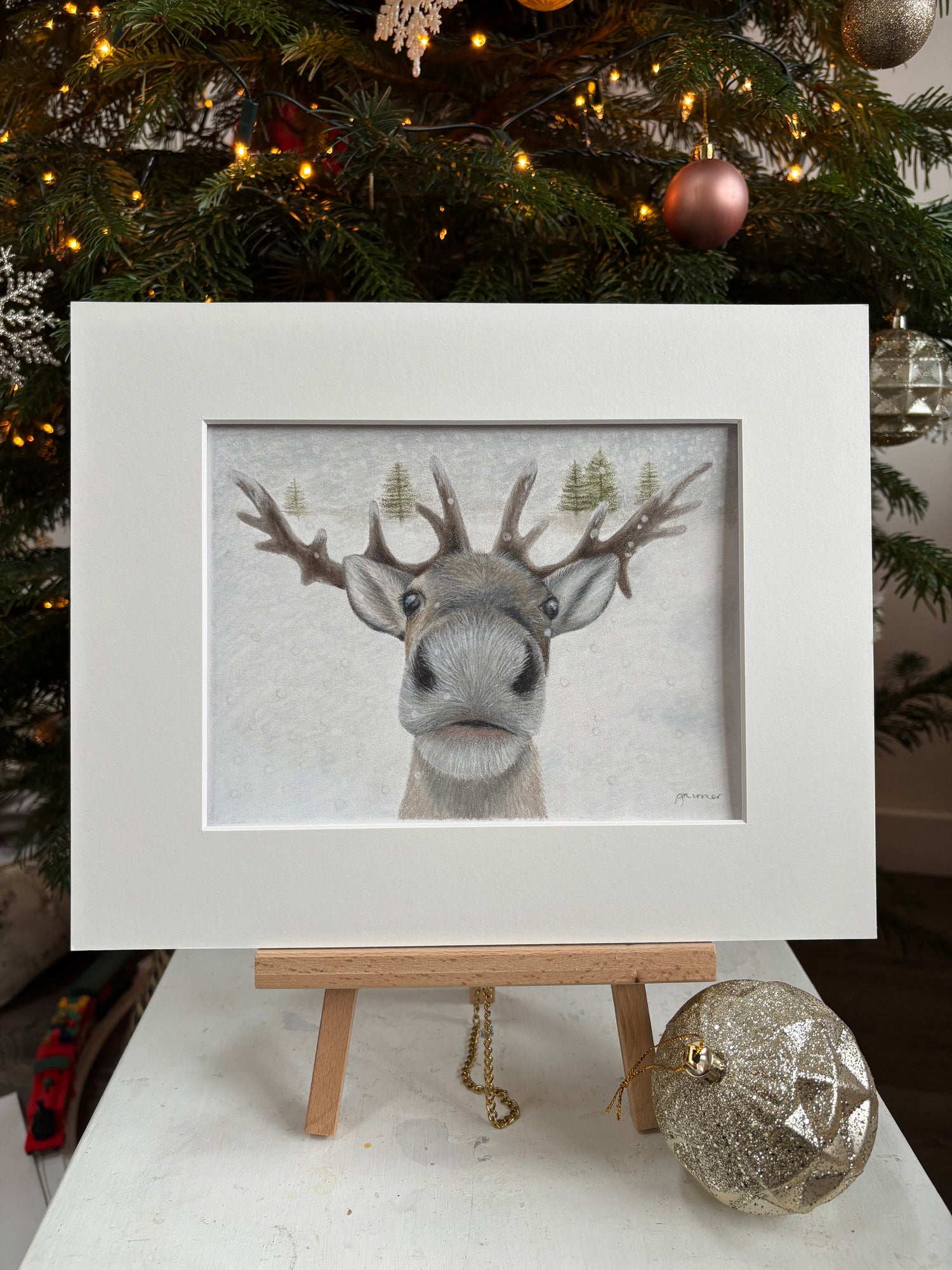 Nosy Reindeer Original Art