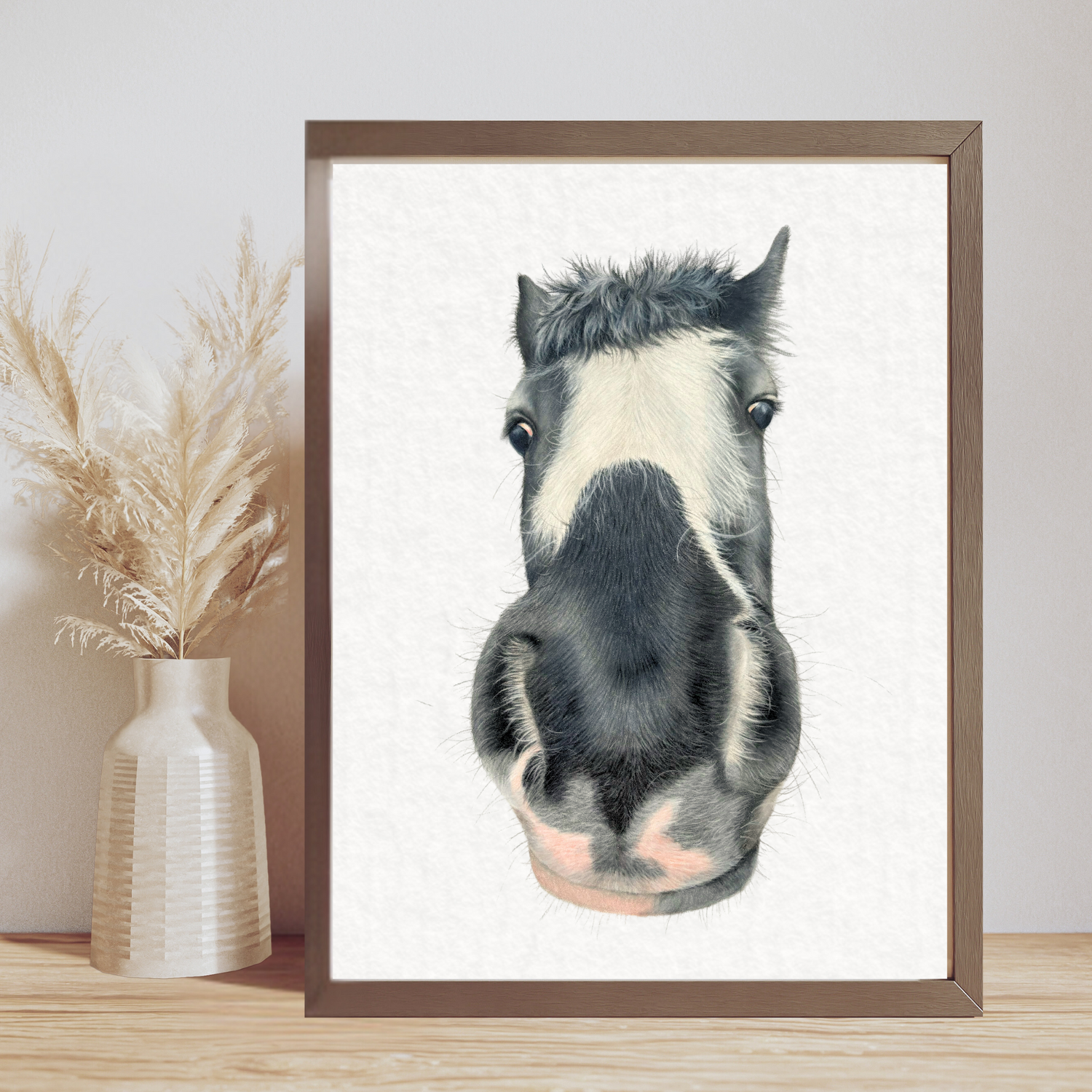 'Inky' Nosy Pony Funny Horse Art