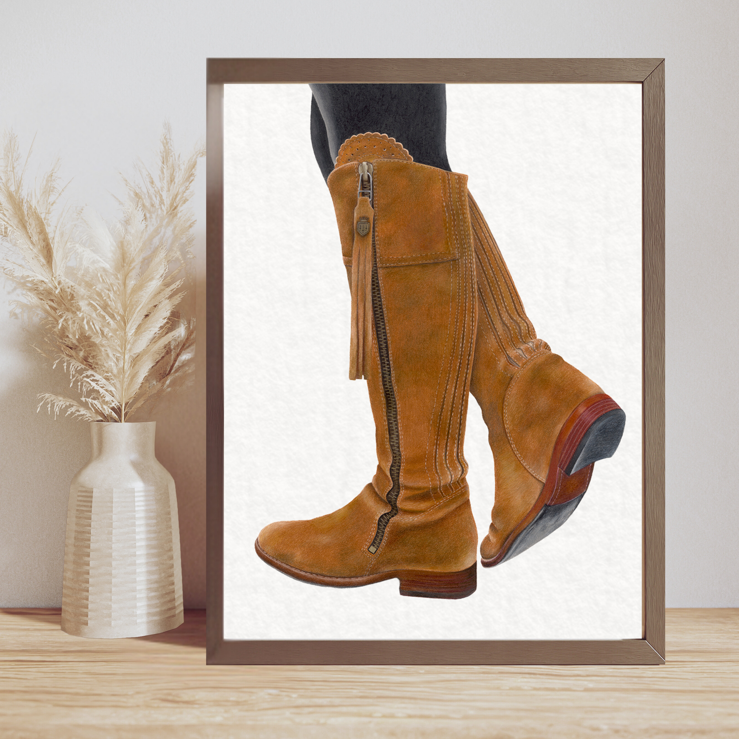 'Regina' Country Fashion Boot Print on Paper